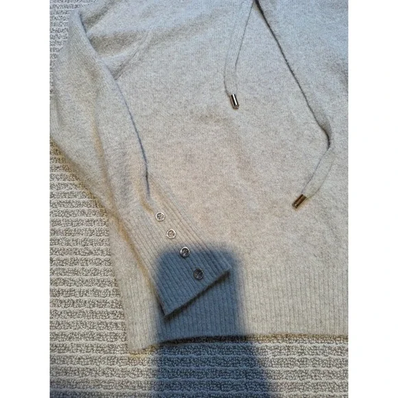 Bluoltre | Tops | Cozy Neutral Hooded Sweater Soft Knit Pullover ...